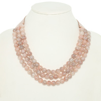 MULTI-STRAND MARBLED PEARL NECKLACE