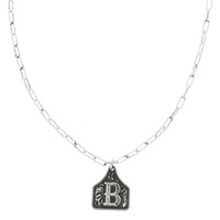 WESTERN INITIAL CATTLE TAG NECKLACE