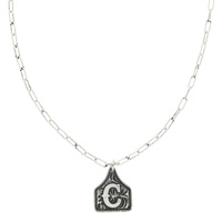 WESTERN INITIAL CATTLE TAG NECKLACE
