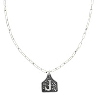 WESTERN INITIAL CATTLE TAG NECKLACE