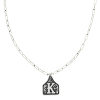 WESTERN INITIAL CATTLE TAG NECKLACE