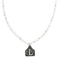 WESTERN INITIAL CATTLE TAG NECKLACE