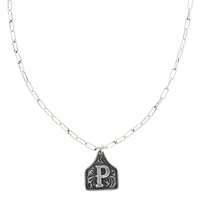 WESTERN INITIAL CATTLE TAG NECKLACE