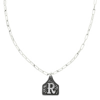 WESTERN INITIAL CATTLE TAG NECKLACE