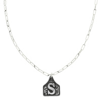 WESTERN INITIAL CATTLE TAG NECKLACE