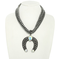 WESTERN MULTI LAYER SQUASH BLOSSOM NECKLACE