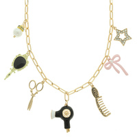HAIR STYLIST THEME CHARM NECKLACE