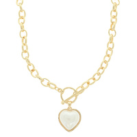 HEART SHAPE PEARL PENDANT NECKLACE