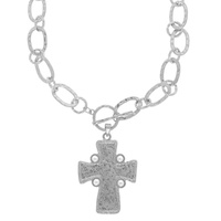 CROSS PENDANT TOGGLE NECKLACE