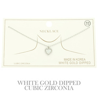 GOLD PLATED CZ HEART PENDANT NECKLACE