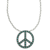 WESTERN JEWELED PEACE SIGN NECKLACE