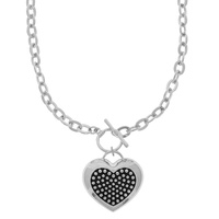 WESTERN BUBBLE PAVE HEART NECKLACE