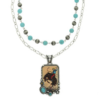 WESTERN RODEO COWBOY BEADED NECKLACE