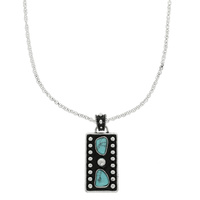 WESTERN TURQUOISE BUBBLE PENDANT NECKLACE