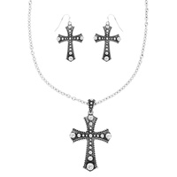WESTERN BUBBLE CROSS NECKLACE SET