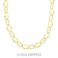 GOLD PLATED TEXTURED CHAIN NECKLACE
