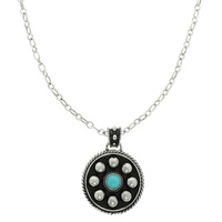 WESTERN ROUND CONCHO PENDANT NECKLACE