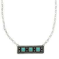WESTERN RECTANGLE BAR CONCHO NECKLACE