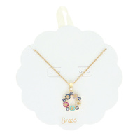 FLORAL EVIL EYE PENDANT NECKLACE