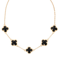 ENAMEL CLOVER CHARM NECKLACE