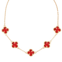 ENAMEL CLOVER CHARM NECKLACE