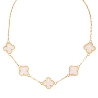 ENAMEL CLOVER CHARM NECKLACE