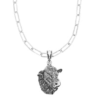 WESTERN COW HEAD PENDANT NECKLACE