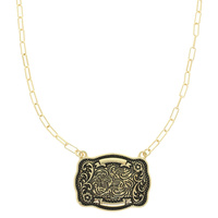 WESTERN BUCKLE PENDANT NECKLACE