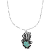 WESTERN HEADDRESS PENDANT NECKLACE