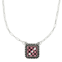 WESTERN CHECKERBOARD PENDANT NECKLACE