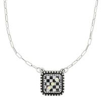 WESTERN CHECKERBOARD PENDANT NECKLACE