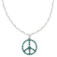 WESTERN PEACE SIGN PENDANT NECKLACE