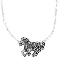 WESTERN FILIGREE HORSE NECKLACE