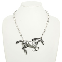 WESTERN GALLOPING HORSE PENDANT NECKLACE