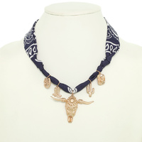 WESTERN BRAIDED FABRIC CHARM NECKLACE