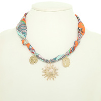 FABRIC SUN CHARM NECKLACE