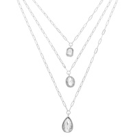 MULTI LAYER TEARDROP CRYSTAL NECKLACE