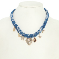 BRAIDED BANDANA CHARM NECKLACE