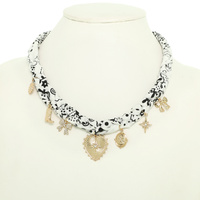 BRAIDED BANDANA CHARM NECKLACE