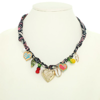 WESTERN BRAIDED FABRIC CHARM NECKLACE