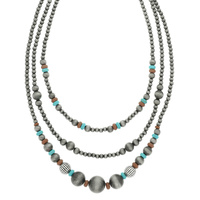 WESTERN MULTI LAYERED BEADED NECKLACE