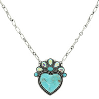 WESTERN TURQUOISE HEART PENDANT NECKLACE