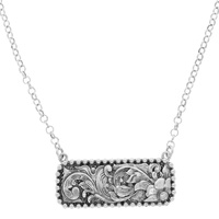 WESTERN FLORAL FILIGREE PENDANT NECKLACE