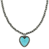 WESTERN TURQUOISE HEART NECKLACE