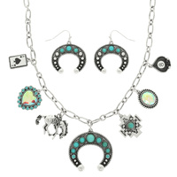 WESTERN MULTI CHARM NECKLACE SET