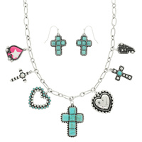 WESTERN MULTI CHARM NECKLACE SET