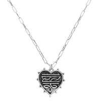 WESTERN BOOT STITCH HEART NECKLACE