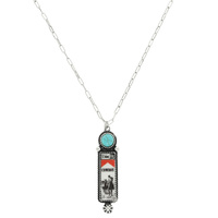 WESTERN COWBOY ART PENDANT NECKLACE