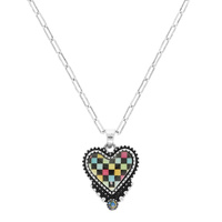 WESTERN CHECKERED HEART NECKLACE