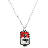 WESTERN ENAMEL COWBOY PENDANT NECKLACE